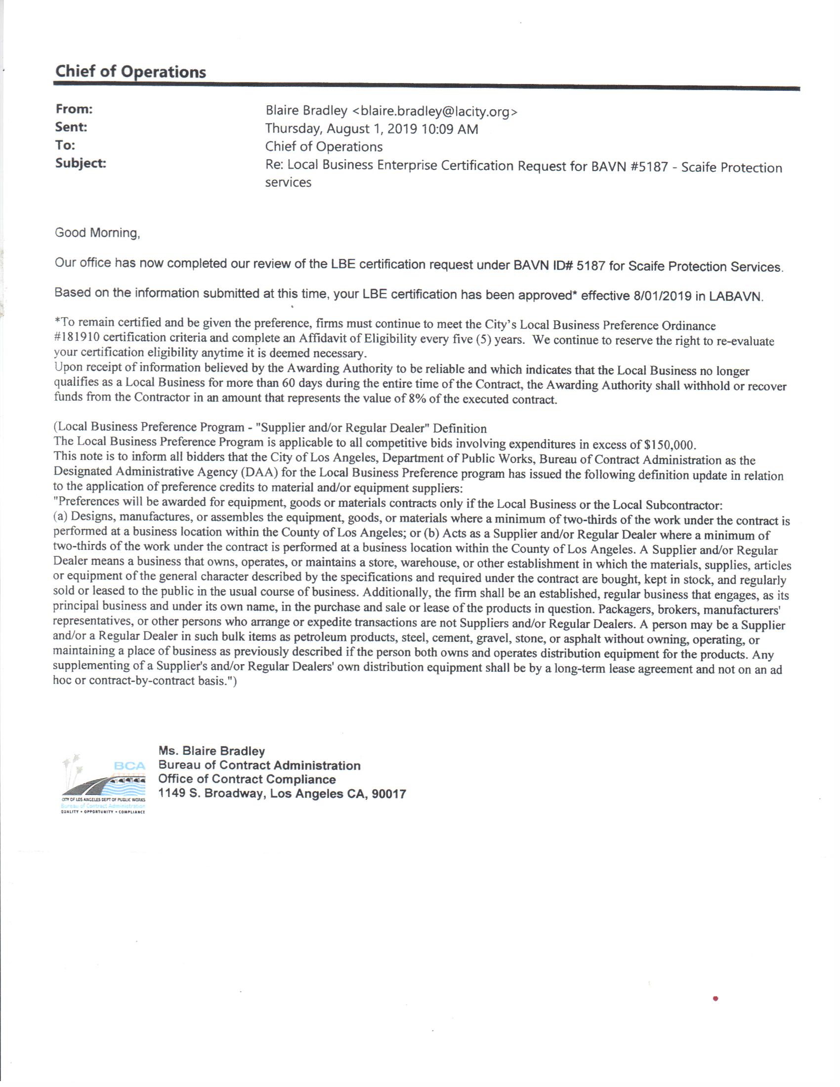 City of Los Angeles: Small Business Certification (Page 3)